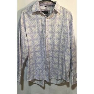 H20 Collection Men's Long Sleeve Button Up Shirt Med Lavender Pattern